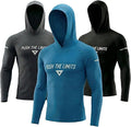 3-Pack Men's Compression Hoodie with Mask - Long Sleeve Winter Base Layer & Running Shirt - Sun Protection Fishing Gear