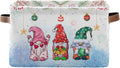 Storage Basket Gnomes Christmas Cube Storage Bins Organizer Bag Collapsible Closet Shelf Baskets with handle for Cloth Book 14.2×10.2×8.3 IN