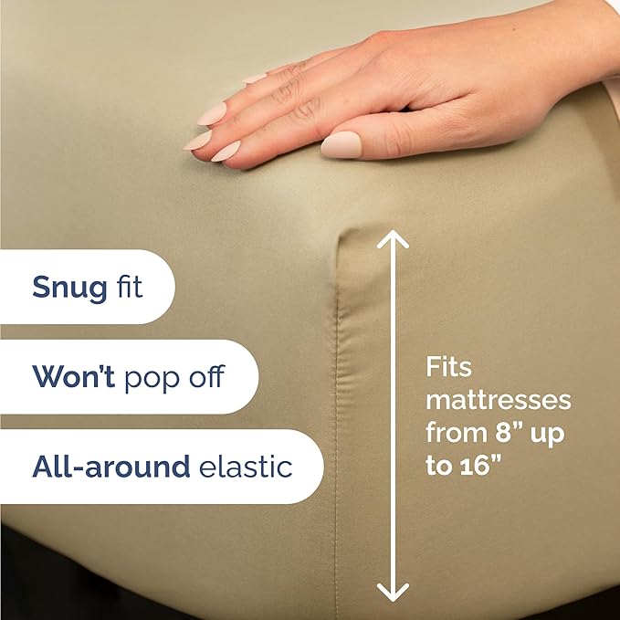Twin 4 Piece Sheet Set - Cooling & Breathable Bed Sheets - Hotel Luxury Bed Sheets for Women, Men, Kids & Teens - Comfy Bedding with Deep Pockets & Easy Fit - Soft and Wrinkle Free - Twin Beige Sheets