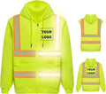 YOWESHOP High Visibility Reflective Safety Hoodie Jacket With Removable Sleeves Hi Vis Outdoor Protective Workwear Unisex