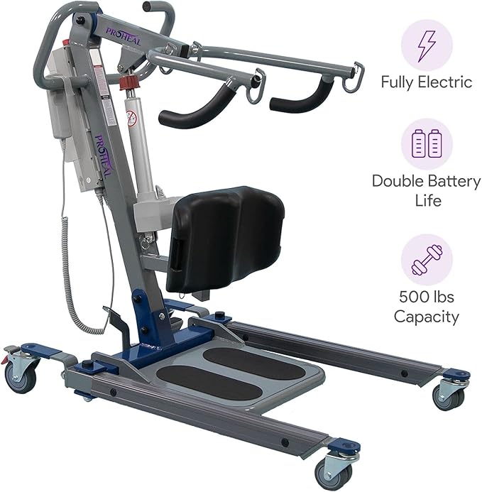 ProHeal Sit to Stand Lift - Full Body Patient Transfer Lifter for Home Use and Facilities - 500 Pound Weight Capacity, 4 Sling Hooks