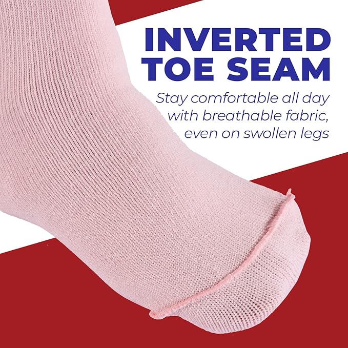 FORTIVO 2 Pairs Extra Wide Socks For Swollen Feet, Non-Slip Hospital and Diabetic Socks for Men and Women