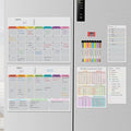 Hivillexun Magnetic Dry Erase Calendar Whiteboard Set (5-Pack) – Includes Monthly Planner, Weekly Planner, Meal Organizer, Conversion Chart, Shopping List – 8 Markers & Eraser for Family Organization