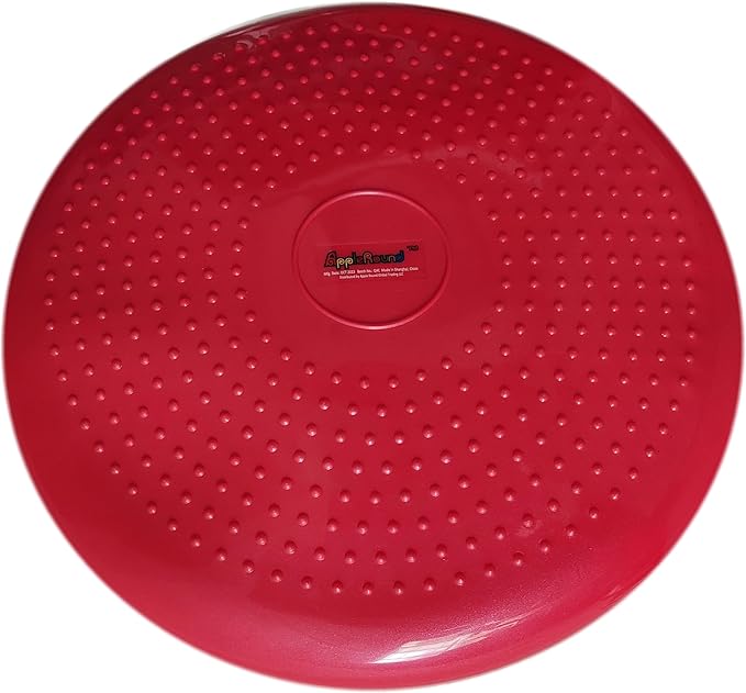 AppleRound Inflated Wobble Cushion with Hand Pump, Air Stability Board (Extra Thick), Core Balance Disc for Adults, Sensory Wiggle Seat for Kids, Flexible Seating for All Age, 13.5in / 34cm Diameter