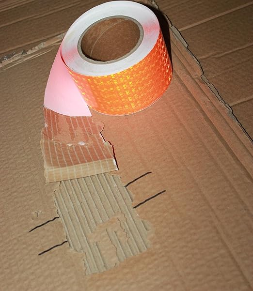 Orange Reflective Tape Outdoor Waterproof 3 inch, High Visibility Hazard Conspicuity Safety Industrial Marking Tape (66 feet)