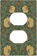 Outlet Covers William Morris Floral Vintage Flowers Pattern 1 Gang Duplex Wall Plate Decorative Switch Plates Electrical Receptacle Faceplate Light Switch Cover for Bedroom living Room Decor
