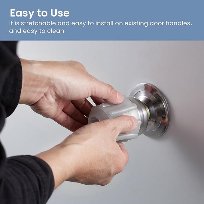 remedic Non Slip Door Knob Covers - Glow in The Dark - Set of 4 for Better Grip, Static-Free, Arthritis-Friendly, Ideal for Seniors & Nighttime Orientation – Grip Aid for Joint Pain Relief