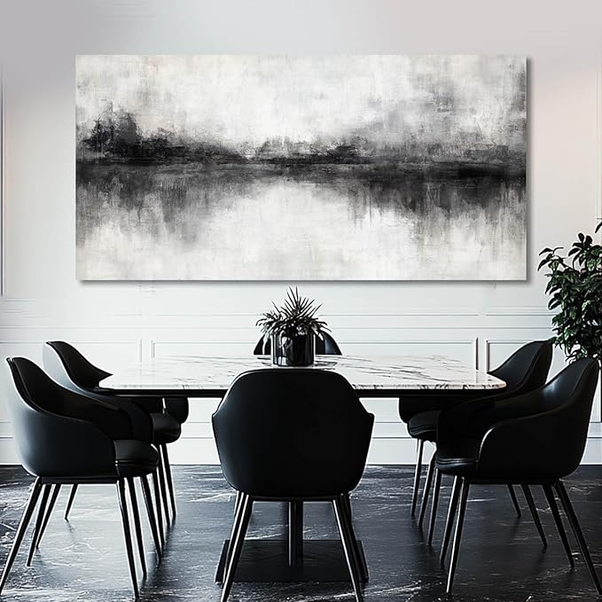 Artexist Canvas Prints Wall Art for Living Room Black Abstract Art Wall Decor Grey Pictures Wall Painting for Bedroom Office Artwork 29"x 58" Home Decor
