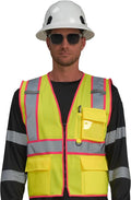 AYKRM High Visibility Safety Vest - Reflective Work Vest with 5 Reinforced Pockets