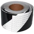 Black White Reflective Tape 4 inch X 66 feet, Outdoor Waterproof Hazard Conspicuity Warning Industrial Marking Tape