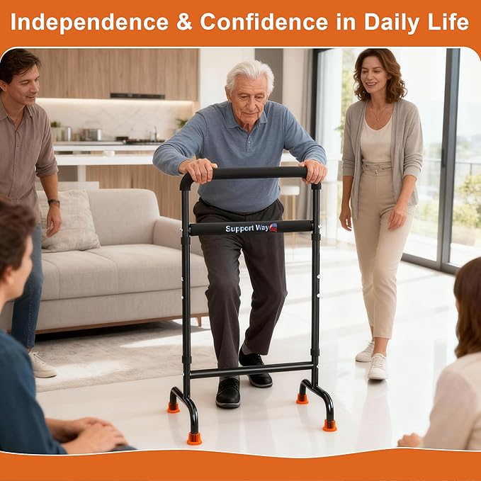 Stand Assist for Chair & Couch, Height Adjustable Mobility Aid for Seniors, Lightweight Metal Frame with 600lb Capacity