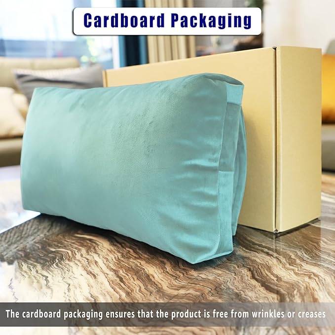Velvet Recliner Head Pillow with Non-Slip Base - Adjustable Neck Support for Pain Relief in Home, Office and Travel (Light Blue)