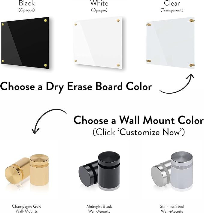 Ships Next Day, Made in USA - Acrylic Dry Erase Board | Non-Magnetic Dry Erase Board | Hanging Frameless White Board | Acrylic for Office and Home Walls | Adults (Clear - 20x30)