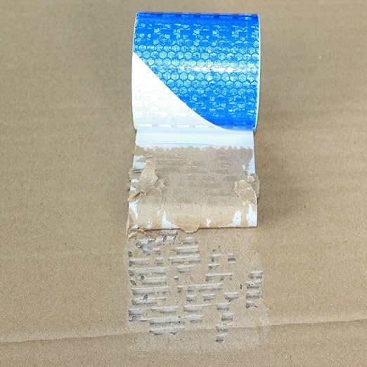 Blue and White Reflective Tape Outdoor Waterproof 3 inch X 10 feet, High Visibility Hazard Conspicuity Safety Industrial Marking Tape