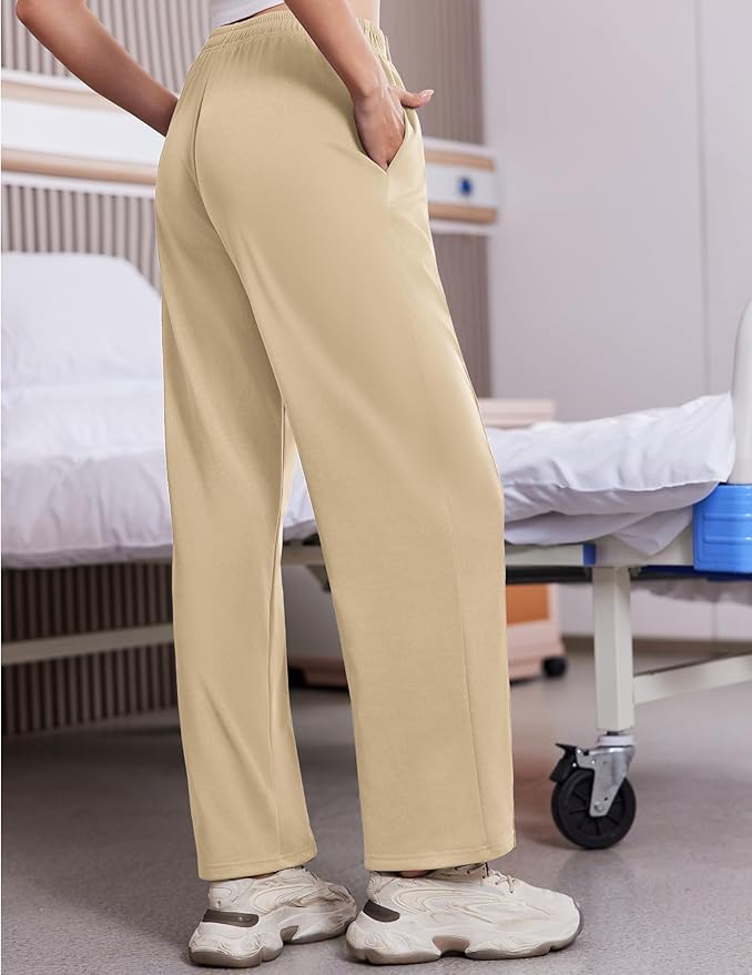 Deyeek Tear Away Pants for Women Side Slit Snap Sweatpants Loose Fit Post Surgery Casual Adaptive Clothing with Pockets