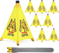 8 Pcs Pop up Wet Floor Sign with Storage Tube 20 Inch Wet Safety Signs Commercial Caution Safety Cone Pop up Caution Sign for Commercial Stores Grocery Restaurant Restroom Office Use
