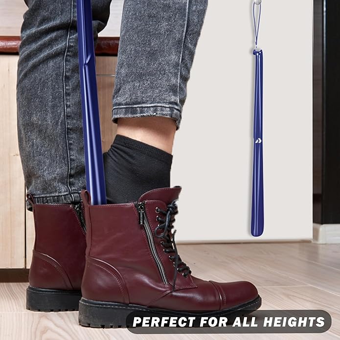 Nextnoid Shoe Horn Long Handle for Seniors - 16.5" Straight & Sturdy Long Shoe Horn for Men, Women & Kids