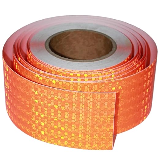 Orange Reflective Tape Outdoor Waterproof 3 inch, High Visibility Hazard Conspicuity Safety Industrial Marking Tape (66 feet)