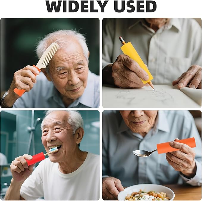 Foam Grip Tubing, Foam Tubes Grip Aid for Utensils, Adaptive Utensil Cutlery Padding Grip Handle for Disabled, Elderly, Arthritic and Handicapped (Straight Shaped)