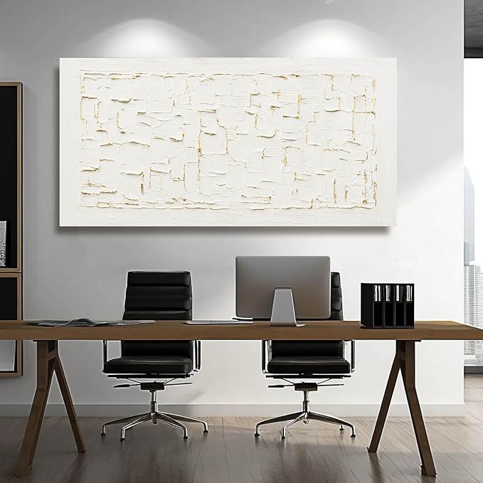 SOUGUAN Textured Wall Art Block Wall Painting Abstract Canvas Wall Pictures 24"x48" Art Posters for Office Artwork for Living Room