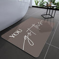 Bath Mat, Bathroom Mat Rugs Super Absorbent Shower Mats Non Slip Quick Dry Thin Rubber Mats for Bathroom Floor Fit Under Door, Shower Rug for Bathtub, Shower, Beige