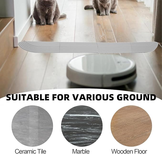 Rubber Threshold Ramp for Doorways, Grey, 4 Pack, Universal Vacuum Robot Door Sill Wheelchair Bathroom Access
