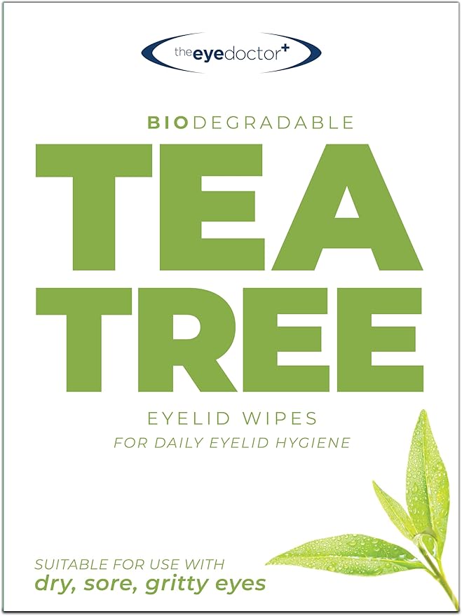 The Eye Doctor Tea Tree Oil Eyelid Wipes - 20 x Single Use Eye Cleaning Wipes for Daily Lid Care - Individual Preservative Free Sensitive Eye Cleaner - Soothes Cleans and Refreshes