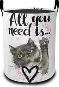 Cute Cat Laundry Basket, All you Need is Oxford Cloth Laundry Hamper With Handle Foldable Portable Clothes Storage Basket Storage Bag For Laundry Room/Bathroom/Bedroom/Dormitories