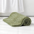 MIULEE Extra Thick Non Slip Bathroom Rug Shaggy Soft Bath Mat Plush Microfiber Absorbent Water for Shower Tub Machine Washable (Sage, 16x24 Inches)