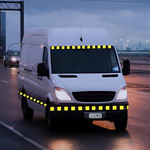 Reflective Tape Outdoor Waterproof 1 inch X 66 feet, High Visibility Hazard Conspicuity Warning Safety Industrial Marking Tape
