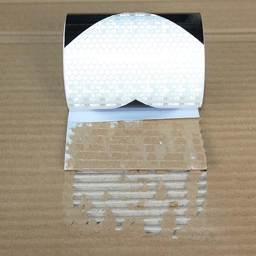 Black White Reflective Tape 4 inch X 10 feet, Outdoor Waterproof Hazard Conspicuity Warning Industrial Marking Tape