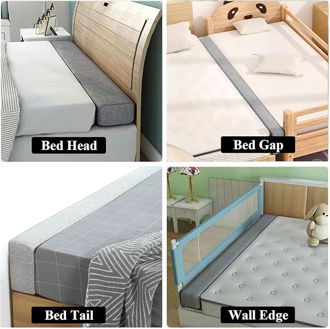 Bed Gap Filler for Headboard Space Filler Bed Crack Pillow Stopper Wall Side Mattress Extender Memory Foam Mattress Gap Filler Cal King Size Bed 71x6x10 Inches