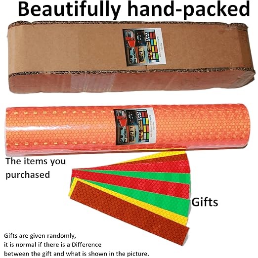 Industrial Reflective Tape Orange 8 inch Wide, Outdoor Waterproof Hazard Conspicuity Safety Warning Marking Tape (10 feet)