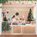 67.3-81.1" Extra Wide Baby Gate for Stairs No Drilling, 30" Tall Auto Close Press Mounted Dog Gates for Doorways, Adjustable Width Walk Through Long Gates for Kids or Pets, White