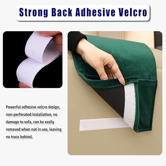 Non-Slip Head Pillow for Recliners - Neck Support Cushion with Velvet Cover for Pain Relief at Home, Office and Travel (Green)