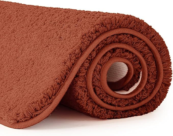 MIULEE Rust Absorbent Bathroom Rugs, Soft Large Bath Mats Non-Slip and Quick-Drying for Bathroom Floor Bathtub Showers, Machine Washable Carpet (24 x 36 Inches)