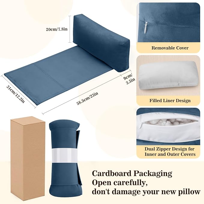 Recliner Headrest Pillow, Adjustable Neck & Head Support Pillow, Soft Velvet Non-Slip Headrest for Recliner, Couch, Chair, Sofa