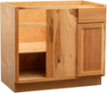 Quicklock RTA (Ready-to-Assemble) | Base Kitchen Cabinets - Shaker Style | Made in America (Rustic Hickory, 39" Wx34.5 Hx24 D Blind Corner)