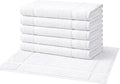 Pearl Linens Pack of 6 100% Cotton Bath Mat 18x25 inches, Soft & Absorbent Quick Dry Bathroom Mat Set, Not Bathroom Rugs, After Shower Mat, Bath Tub Mat, 687 GSM, Machine Washable, White