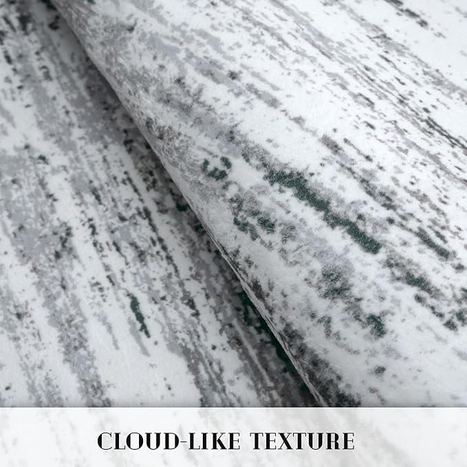 Modern Abstract Entryway Rug Indoor 2x3 Washable Rug Non-Slip Soft Small Area Rug Black Grey White Kitchen Mats Thin Print Faux Wool Floor Carpet Throw Rugs for Entrance Bedroom Home Decor