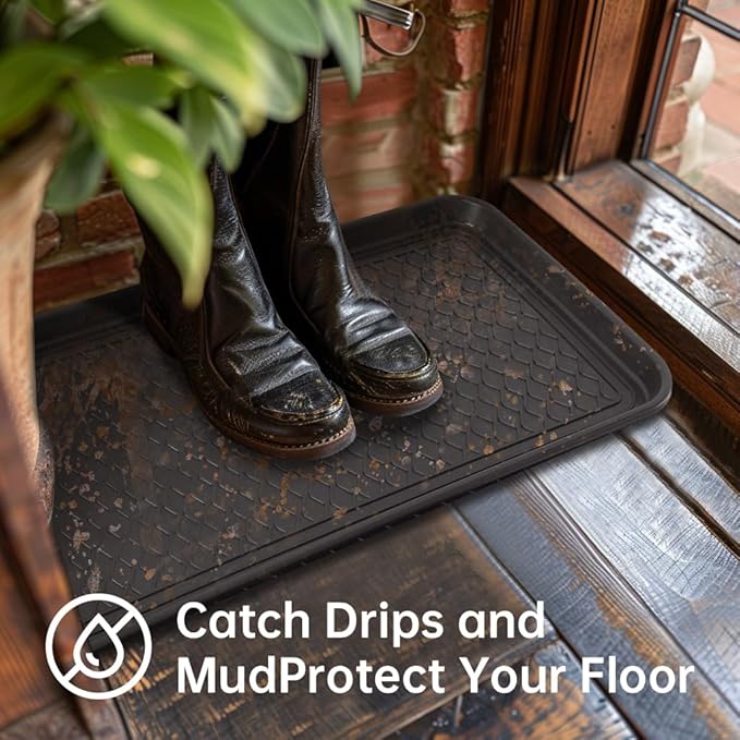 Boot Tray for Entryway, 3 Pack Waterproof Shoe Trays for Indoor Outdoor Use 30"x15" Durable Shoe Mat with Raised Edge, Non-Slip Tray for Boots, Pets, Garden & Muddy Shoes