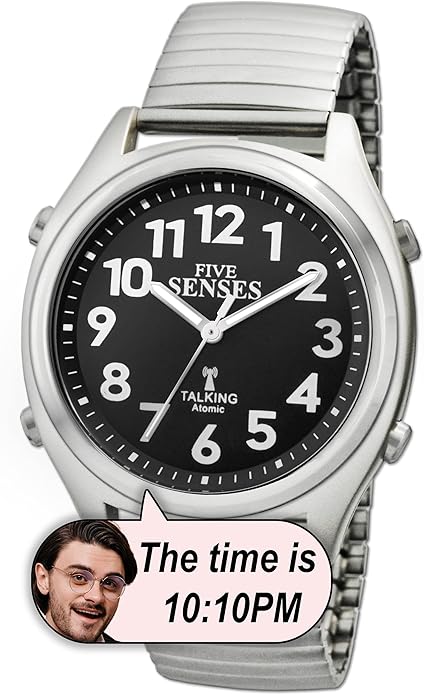 FIVE SENSES Atomic Talking Watch Seniors Men Women Loud Talking Sound Alarm for Visually Impaired