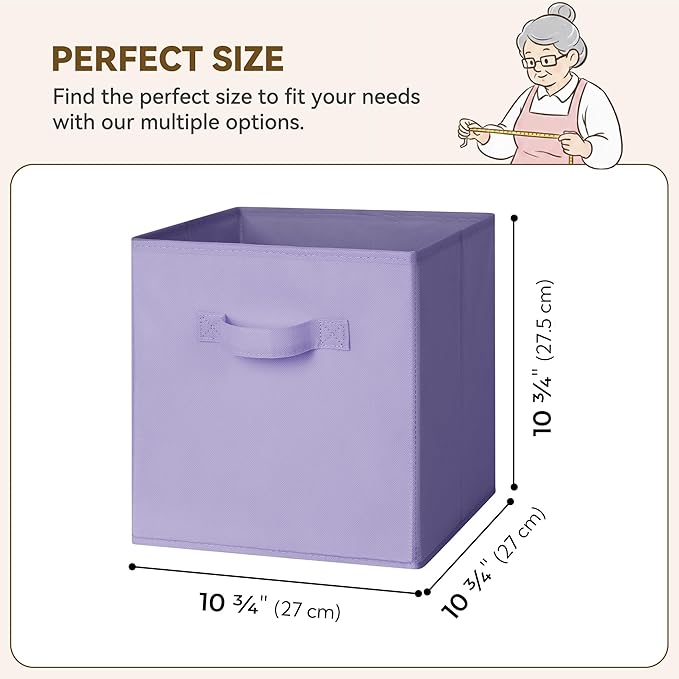 GRANNY SAYS Cube Storage Bins, 11 Inch Cube Storage Organizer, Fabric Storage Bins, Storage Cubes for Shelves, Closet, Purple Gradient, 6-Pack