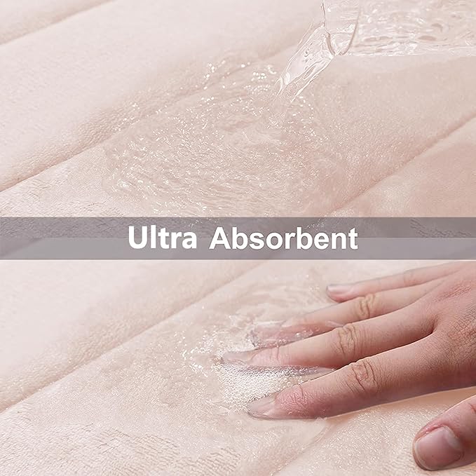 Buganda Memory Foam Bath Mat, 70" x 24", Ultra Soft and Non-Slip Bathroom Rugs, Water Absorbent and Machine Washable Bath Rug Runner for Bathroom, Shower, and Tub, Pink