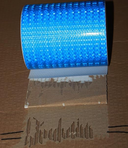 Blue Reflective Tape Outdoor Waterproof 6 inch, High Visibility Hazard Conspicuity Safety Industrial Marking Tape (66 feet)