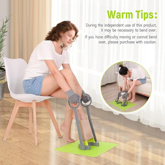 Compression Sock Aid Device | with Silicone Anti Slip Mat, Make The Compression Stockings Fit Properly | Sock Aid Device for Seniors | Sock Assistant Device