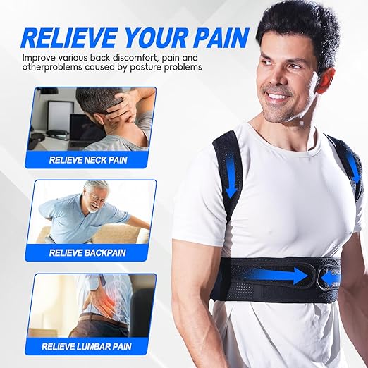IYDoaMea Posture Corrector for Women and Men ( Order A Size Up ) Upgraded Back Brace Support, Adjustable Shoulder Straightener for Improving Back Posture, Relief for Upper and Lower Back, Lumbar, Neck, Shoulder Pain (M(31.4~37.4))