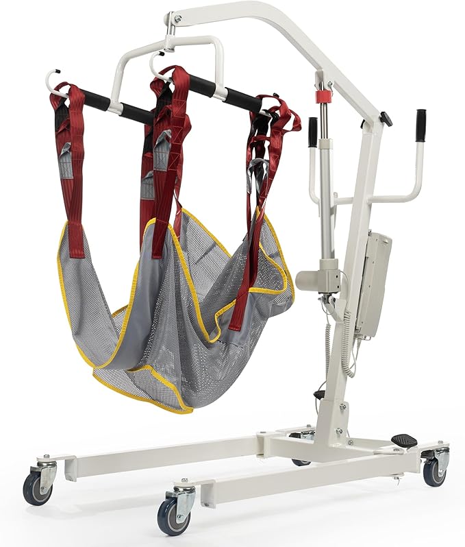 Electric Patient Lift, Medical Transfer Lift with Sling for Seniors, Sit to Stand Lift for Elderly, for Home and Hospital Use Seniors Easy-Assembly, Battery-Powered, 500lb Weight Capacity
