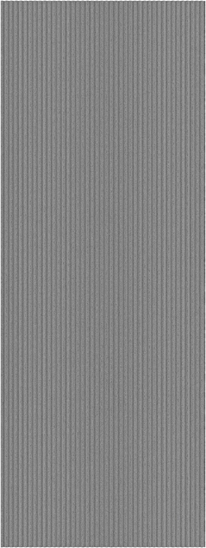 Ottomanson 2' x 10' Hallway Runner with Scraper Pile Extra Durable Non-Slip Rug Mat for Indoor & Outdoor Use - Ideal for Kitchen, Entryway, Patio & Garage - High-Traffic Carpet, Gray