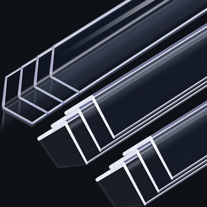 Sasylvia 10 Pcs 2-3/8 x 36 Inches Wall Corner Protector Guards, Avoid Scratching Scuffs, Vinyl Corner Trim Molding, Ease Install and Cleaning for Door Countertop Furniture Cabinet Protection (Clear)